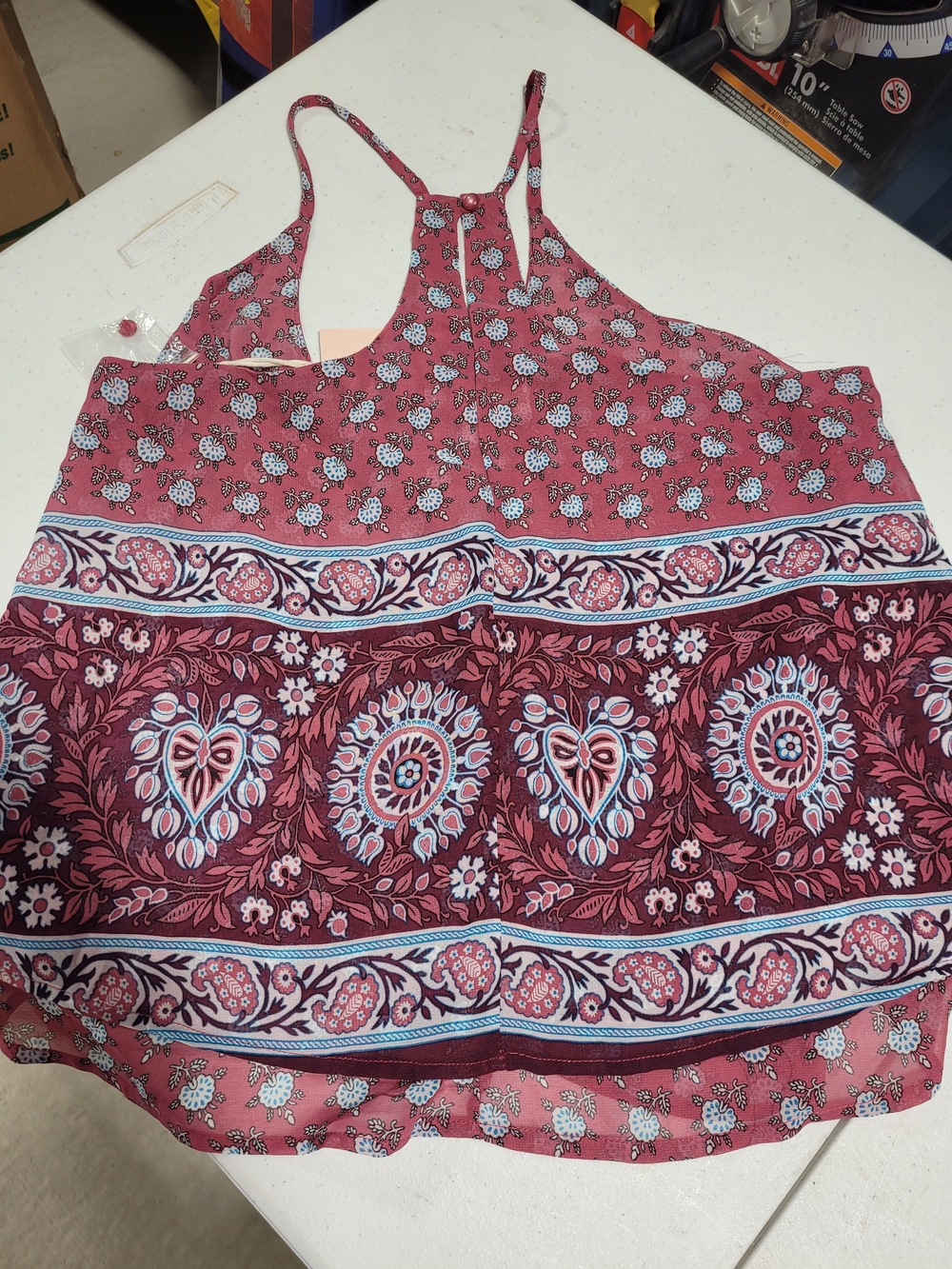 Boho Print Sleeveless Tank Top - Pink - Picture 4 of 4